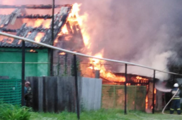 Огонь распространился из-за сильного ветра: в Сосновке загорелись два дома и хозпостройки