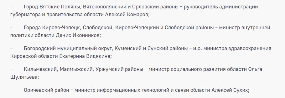 Муниципалитетам нашли кураторов из правительства Кировской области