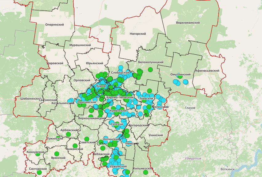 Киров карта газификации