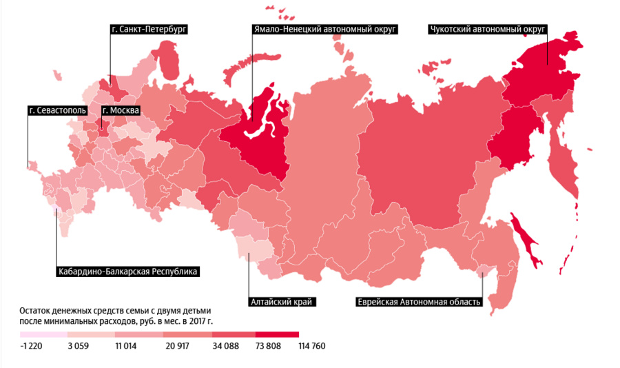 рейтинг благосостояния семей в России