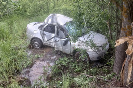 В Слободском районе пьяный водитель врезался в дерево, пострадали двое