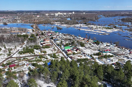 В МЧС показали, как выглядят зоны подтопления в Кирове с воздуха
