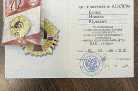 Никита Белых получил золотой знак ГТО