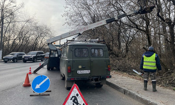 На Слободском тракте в Кирове убирают аварийные деревья