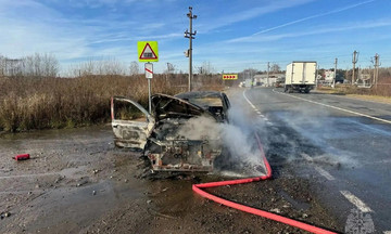 На трассе в Кирово-Чепецком округе загорелась «Лада Калина»