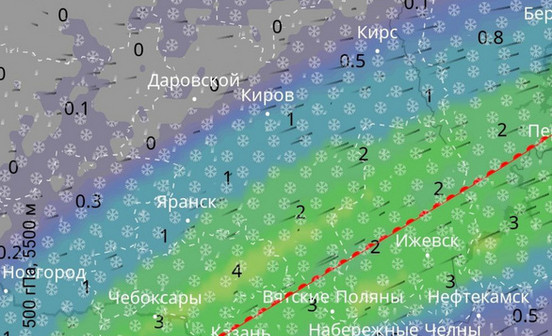 Сильные снегопады предположительно накроют юг Кировской области в 8 февраля