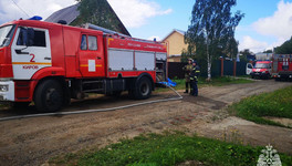 В Кирове сгорела баня на улице Зелёной