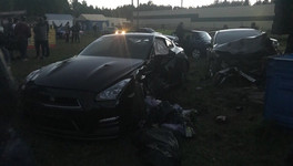 Появилось видео крупной аварии с Nissan GT-R на автогонках под Кировом