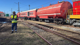 В Зуевке прошли совместные учения пожарных МЧС и железнодорожников