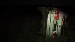 В Оричевском районе иномарка съехала с трассы и перевернулась