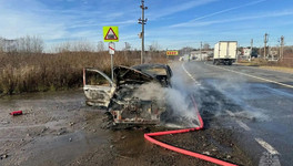 На трассе в Кирово-Чепецком округе загорелась «Лада Калина»