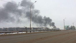 На территории завода на Павла Корчагина произошёл пожар