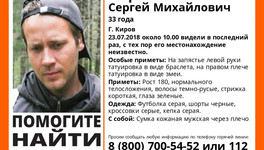В Кирове разыскивают 33-летнего мужчину с татуировками