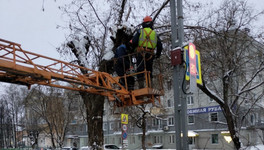 На Октябрьском проспекте провели санитарную обрезку деревьев