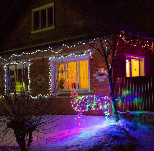 Три поросёнка, Емеля и Дед Мороз: жители Ильинска украсили свои дома снежными фигурами