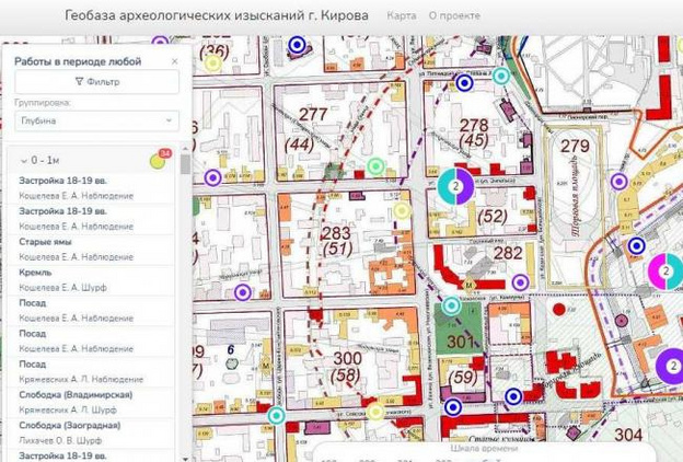 «Лента времени» и историческая застройка: студенты ВятГУ разработали археологическую карту Кирова