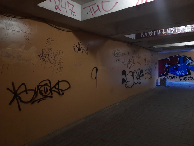 В Кирове в подземном переходе у ЦУМа осыпается краска