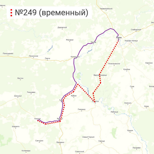 В Кировской области изменили движение маршрутов № 220 и 249