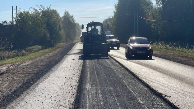 В Кирове ремонтируют дорогу до Першино