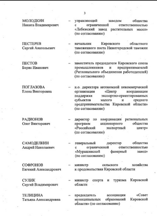 Известен состав экспортного совета Кировской области при главе региона