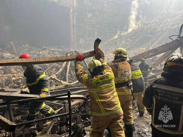 Зрительный зал «Крокуса» полностью уничтожен огнём после ужасного теракта