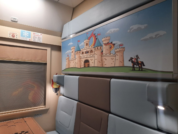 В вагонах поезда «Вятка» появились тематические купе для детей