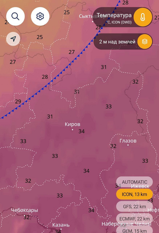 В Кировской области прогнозируют жару до +35