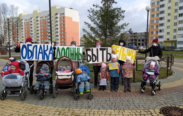 «Мы за чистый воздух»: мамы с колясками устроили флешмоб в Озерках