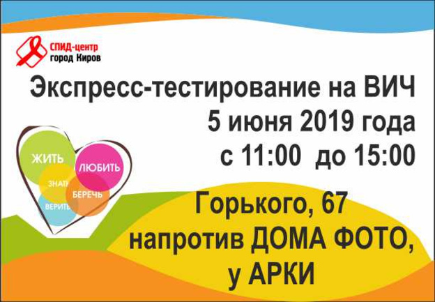 В Кирове проведут бесплатное экспресс-тестирование на ВИЧ
