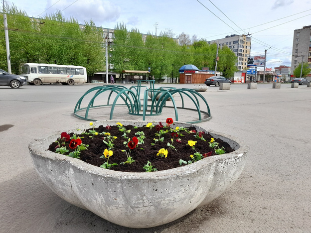 Площадь имени С.М. Конева украсили цветами