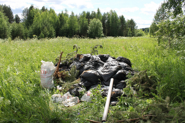 50 мешков мусора в 100 метрах от реки. В Слободском районе обнаружили свалку с сельскохозотходами