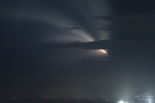 Кировчане сфотографировали полёт ракеты-носителя «Союз-2.1в»