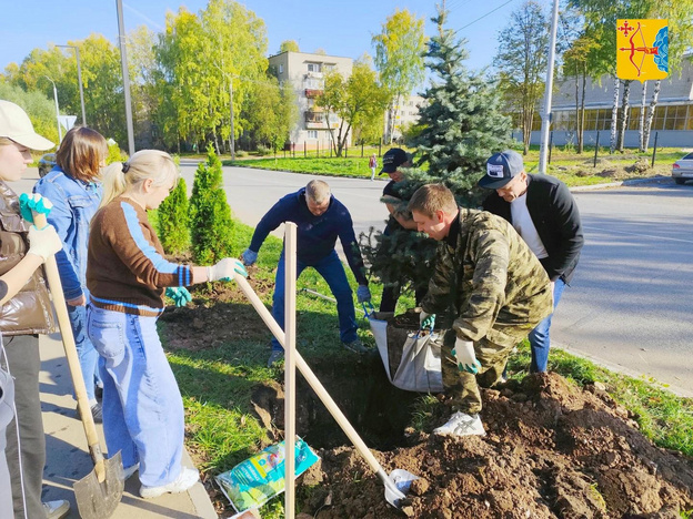 В Кирово-Чепецке появилась новая аллея из елей и туй