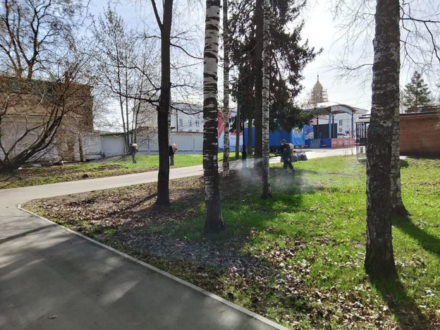Александровский сад начали обрабатывать