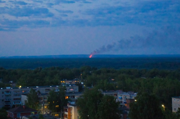 На бывших торфоразработках около Кирово-Чепецка возник пожар