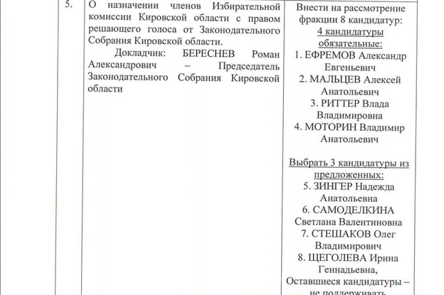 «Это, без сомнения, событие в кировской политике»: перед голосованием за новый состав областного избиркома депутатам «подсказали», кого выбирать