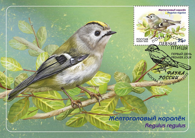 Овсянка, сойка, королёк: в России в почтовое обращение вышли марки с изображением певчих птиц