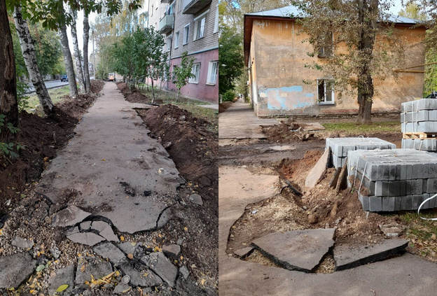 Активисты недовольны, что ради нового тротуара на Цеховой раздолбили «идеально ровный» асфальт