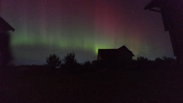 Северное сияние в Кировской области. Фото