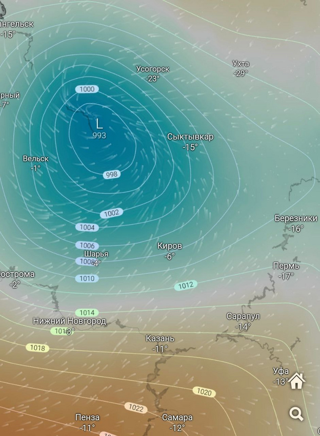 Кировскую область накроет снежный шторм с 40-градусным холодом