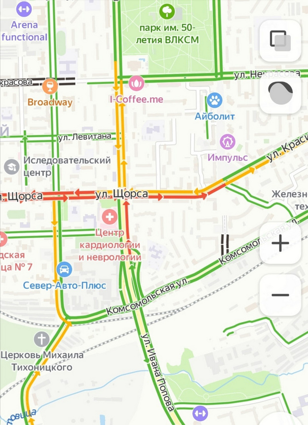 Утренние пробки в Кирове 5 августа: Производственная и Щорса