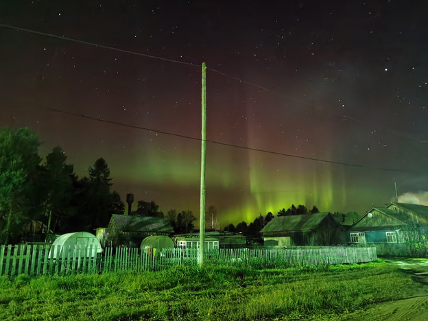 В Кировской области жители сфотографировали полярное сияние