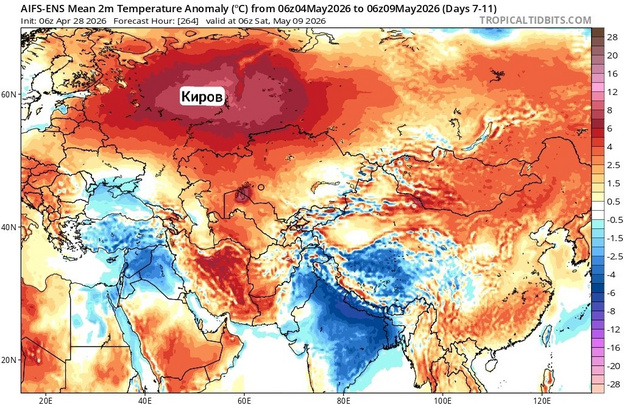 С 1 мая в Кировскую область придёт летнее тепло