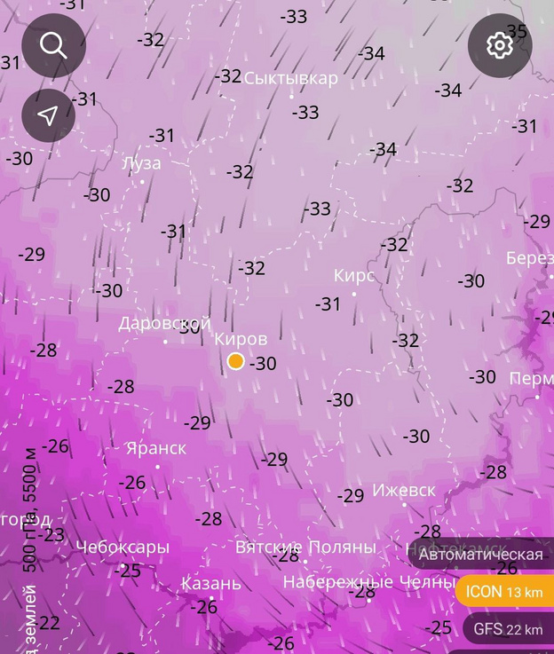 В Кировскую область идут 30-градусные морозы