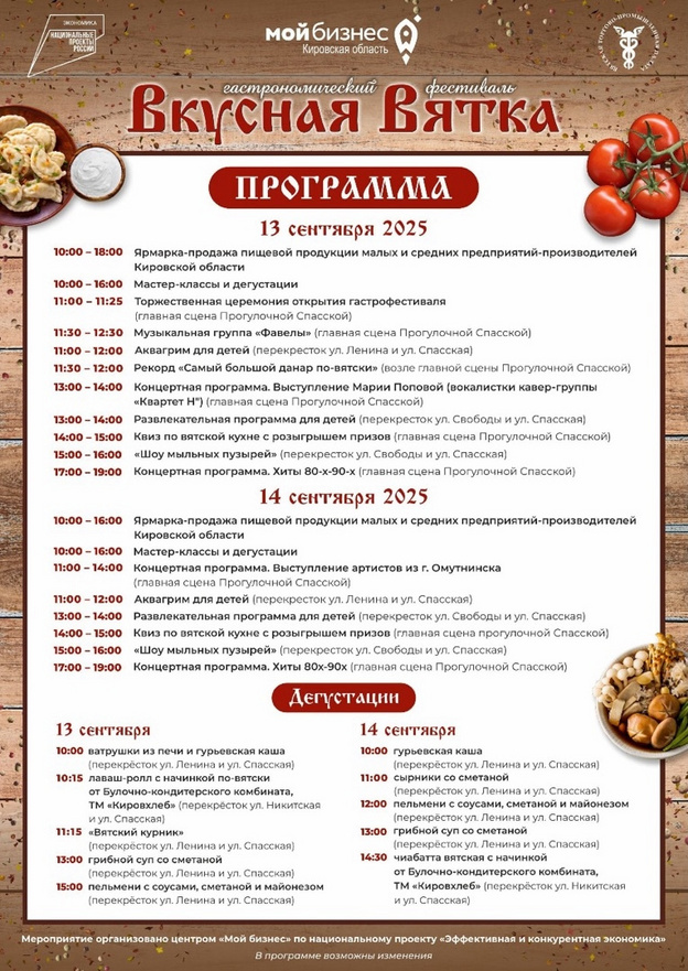 Чем заняться 13-14 сентября: афиша главных событий Кирова и Кирово-Чепецка