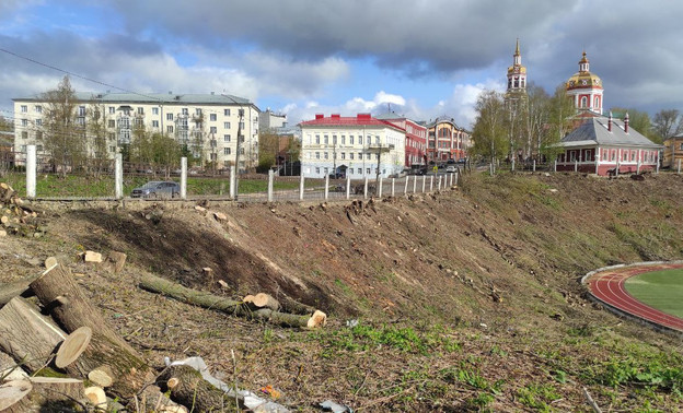 На Казанской вырубили деревья рядом со стадионом «Трудовые резервы»