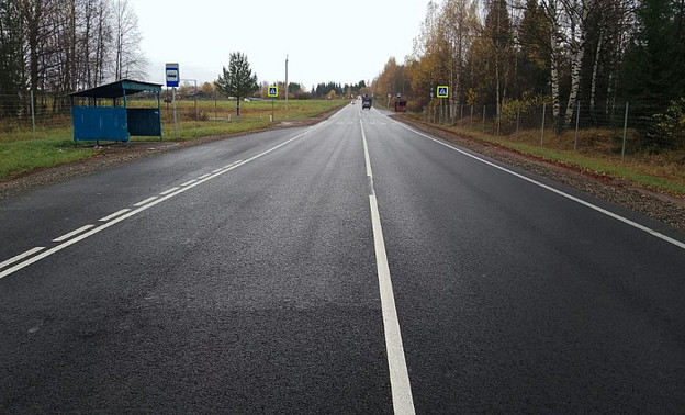 Завершён ремонт дороги на границе Кировской области и Удмуртской Республики