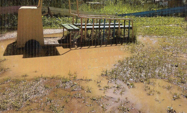 После ремонта дороги на Горбунова детский сад на Мопра затопило дождевой водой