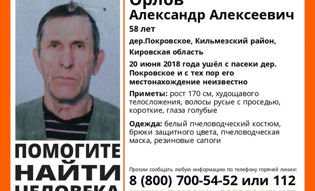 В Кильмезском районе пчеловод ушёл с пасеки и пропал