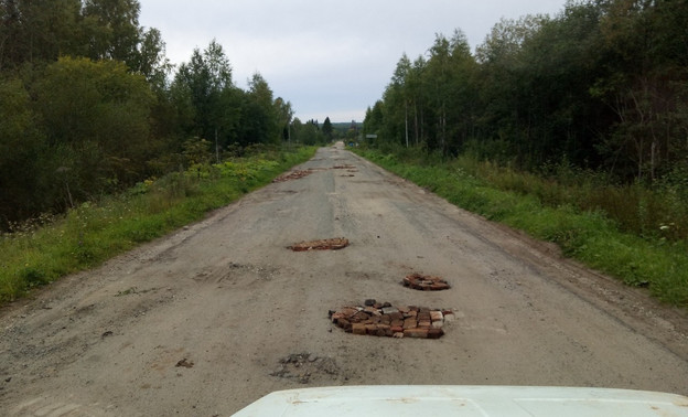 В Даровском районе дорогу «отремонтировали» кирпичами